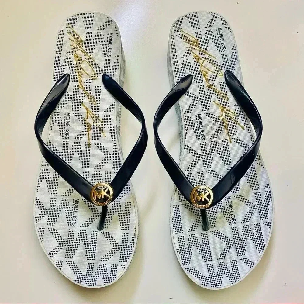 Micheal Kors Bedford Wedge Flip Flops